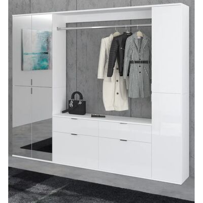 Inn.Furn Garderobenschrank SystemX - Weiß Hochglanz - Vielseitiger Stauraum Inn.Furn Garderobenschrank SystemX - Weiß Hochglanz - Vielseitiger Stauraum