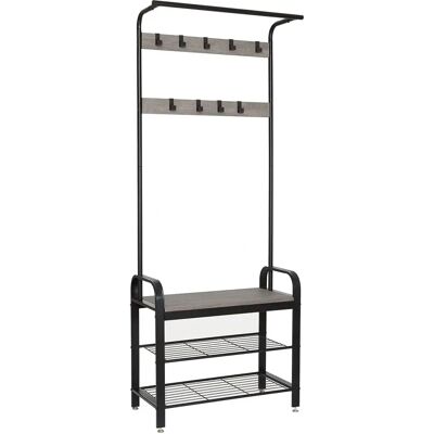 Meerveil - Porte-manteaux vintage autoportant avec rangement à chaussures - Porte-manteaux - Publicité Meerveil - Porte-manteaux vintage autoportant avec rangement à chaussures - Porte-manteaux - Publicité