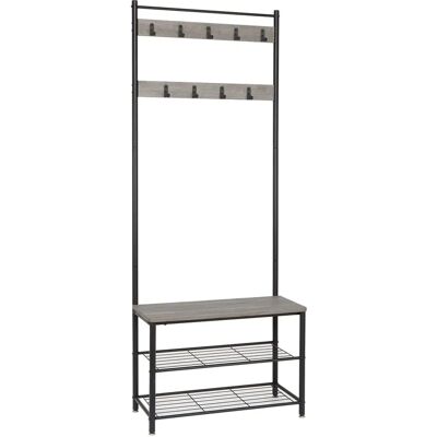Meerveil Kapstok - H1070CR02WG - 9 Haken, Metaal & Hout Meerveil Kapstok - H1070CR02WG - 9 Haken, Metaal & Hout