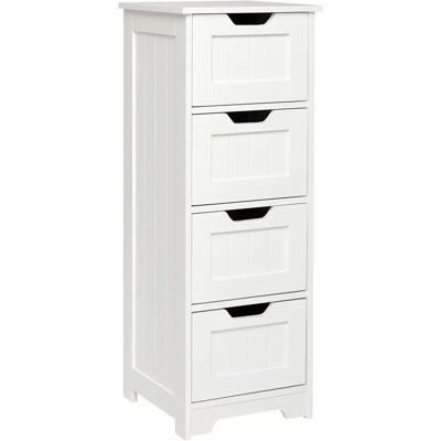 Meerveil H1071BC04WT - Cabinet de Salle de Bain Rustique Blanc Rangement Élégant - Publicité Meerveil H1071BC04WT - Cabinet de Salle de Bain Rustique Blanc Rangement Élégant - Publicité