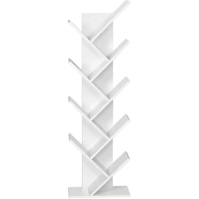 MEERVEIL - Libreria albero 9 piani - Blanc - Bookcase - Publicité MEERVEIL - Libreria albero 9 piani - Blanc - Bookcase - Publicité