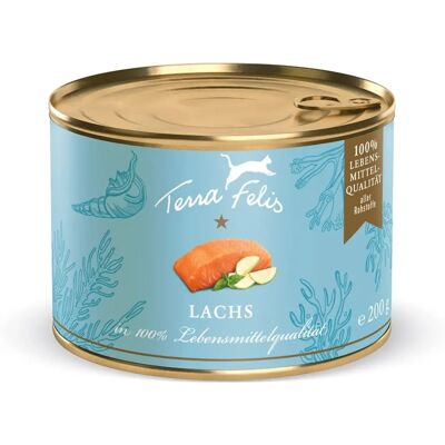 Terra Felis Saumon Nourriture pour Chats Sans Céréales - 24x200g - Publicité Terra Felis Saumon Nourriture pour Chats Sans Céréales - 24x200g - Publicité