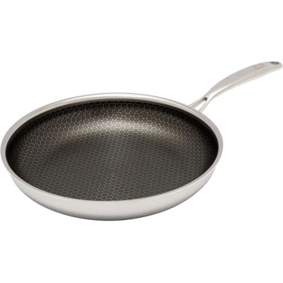 HENSSLERS Edelstahlpfanne - 28cm, Wabenstruktur, Antihaft - Für alle Herde HENSSLERS Edelstahlpfanne - 28cm, Wabenstruktur, Antihaft - Für alle Herde