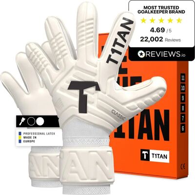 T1TAN Classic 1.0 White-Out Gants de Gardien - Goalkeeper Gloves - Publicité T1TAN Classic 1.0 White-Out Gants de Gardien - Goalkeeper Gloves - Publicité