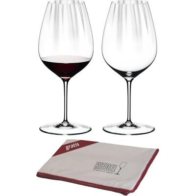 Riedel - PERFORMANCE Cabernet Merlotglas - 2er-Set - Poliertuch inklusive - Weingläser Riedel - PERFORMANCE Cabernet Merlotglas - 2er-Set - Poliertuch inklusive - Weingläser