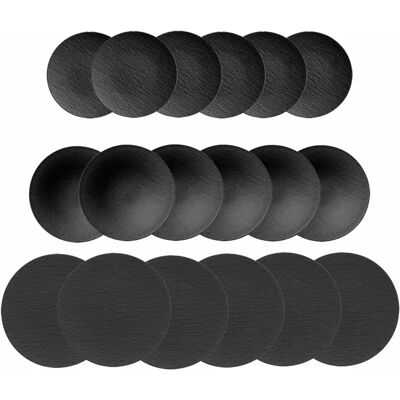 Villeroy & Boch - Manufacture Rock - Schwarz-Schieferoptik - 18-teilig - Geschirrset Villeroy & Boch - Manufacture Rock - Schwarz-Schieferoptik - 18-teilig - Geschirrset
