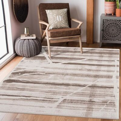 Carpet City Moda Beigeteppich 80x300cm Streifenmuster Carpet City Moda Beigeteppich 80x300cm Streifenmuster