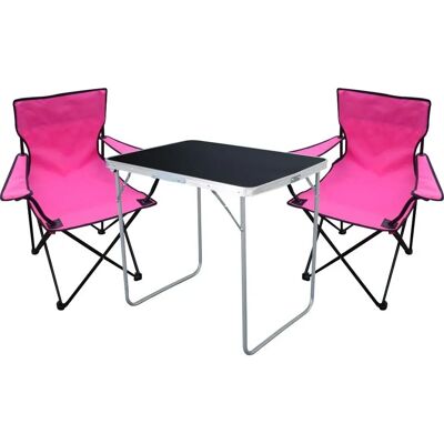 Mojawo - 3tlg Camping Set Gartenmöbel - Pink - 80x60x68 cm - Garden furniture set Mojawo - 3tlg Camping Set Gartenmöbel - Pink - 80x60x68 cm - Garden furniture set