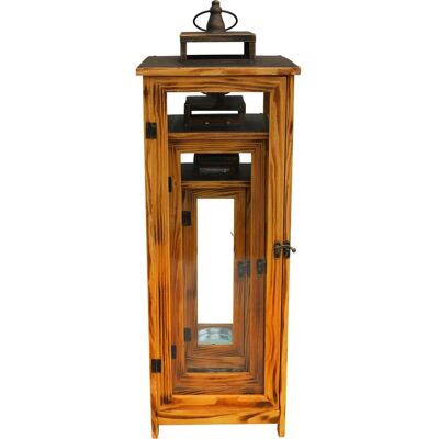 Mojawo - 3er XXL Holz-Laternen-Set - Holz - Lantern set Mojawo - 3er XXL Holz-Laternen-Set - Holz - Lantern set