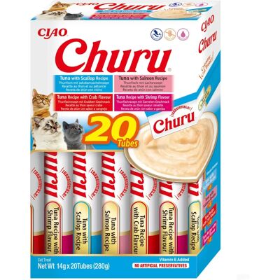 Inaba Cat Ciao Churu Tonijn Zeebanket - 20 x 14g Inaba Cat Ciao Churu Tonijn Zeebanket - 20 x 14g