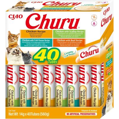 INABA Churu für Katzen gemischte Geschmäcker mit Huhn 40x14g INABA Churu für Katzen gemischte Geschmäcker mit Huhn 40x14g