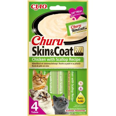 Inaba Pollo Vieira para Gatos - Piel y Pelaje 4 Varillas Inaba Pollo Vieira para Gatos - Piel y Pelaje 4 Varillas