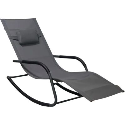 Spetebo - Tumbona jardín con cojín - 147 x 63 cm - Anthrazit - Sun Lounger Spetebo - Tumbona jardín con cojín - 147 x 63 cm - Anthrazit - Sun Lounger