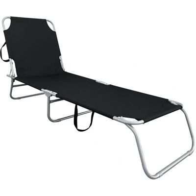 SPETEBO - Three-Leg Folding Lounger - Schwarz - 4-Position-Rückenlehne - Sun Lounger SPETEBO - Three-Leg Folding Lounger - Schwarz - 4-Position-Rückenlehne - Sun Lounger