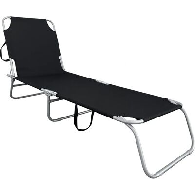 SPETEBO - Three-Leg Folding Lounger - Schwarz - 4-Position-Rückenlehne - Sun Lounger SPETEBO - Three-Leg Folding Lounger - Schwarz - 4-Position-Rückenlehne - Sun Lounger