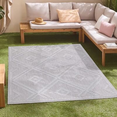 CARPET CITY Santorini Outdoorteppich - Raute-Design, 3D-Effekt, 200x290cm CARPET CITY Santorini Outdoorteppich - Raute-Design, 3D-Effekt, 200x290cm