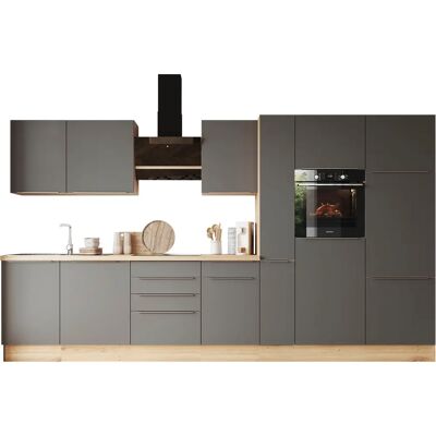 Respekta AB700-33 - Graue Küchenzeile - 370x60x211 cm - Küchenzeile Respekta AB700-33 - Graue Küchenzeile - 370x60x211 cm - Küchenzeile