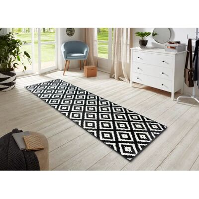 Hanse Home Diamant Läufer - Rauten Muster, Schwarz & Creme - 80x200cm - Teppich Hanse Home Diamant Läufer - Rauten Muster, Schwarz & Creme - 80x200cm - Teppich