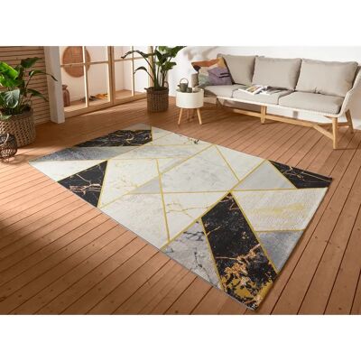 Hanse Home Noble Outdoor Teppich - 80x165 cm - Schwarz Grau Gold Hanse Home Noble Outdoor Teppich - 80x165 cm - Schwarz Grau Gold