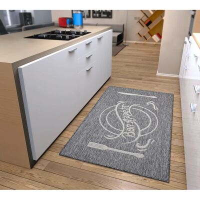 Hanse Home Bon Appetit Teppich - 92x150 cm - Grau & Creme Hanse Home Bon Appetit Teppich - 92x150 cm - Grau & Creme