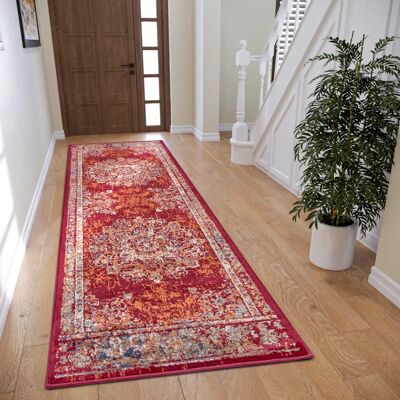 Tapis rouge Maderno de Hanse Home - Oriental, poil court, 80x240cm - Publicité Tapis rouge Maderno de Hanse Home - Oriental, poil court, 80x240cm - Publicité