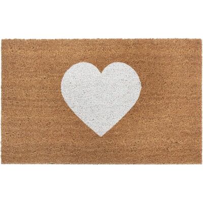 Hanse Home Collection Kokosmat - Wit Hart, 45x75 cm Hanse Home Collection Kokosmat - Wit Hart, 45x75 cm
