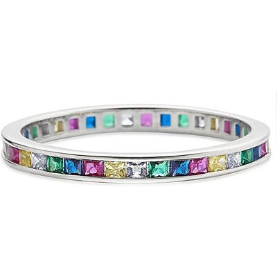 Bruno Banani Regenbogen Silberring - Elegantes Geschenk für Damen Bruno Banani Regenbogen Silberring - Elegantes Geschenk für Damen