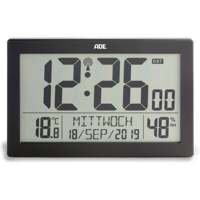 ADE XL-Funkwanduhr - Funkuhr mit Thermometer & Hygrometer ADE XL-Funkwanduhr - Funkuhr mit Thermometer & Hygrometer