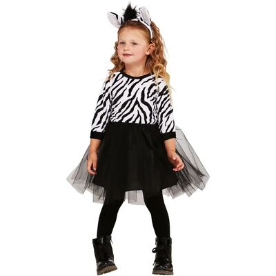 buttinette Zebra Kinderkleid Kostüm - Weiche Kurzhaarflausch buttinette Zebra Kinderkleid Kostüm - Weiche Kurzhaarflausch