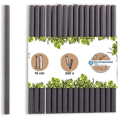 Greenbox Miljövänliga papper sugrör - 15cm - Biologiskt nedbrytbara - Svart Greenbox Miljövänliga papper sugrör - 15cm - Biologiskt nedbrytbara - Svart