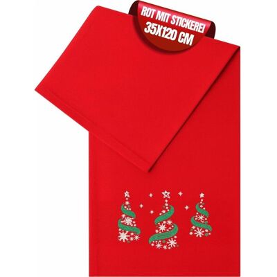 Atölye No:35 - Tischläufer Rot Neujahr - 35x120 cm - Table runner Atölye No:35 - Tischläufer Rot Neujahr - 35x120 cm - Table runner