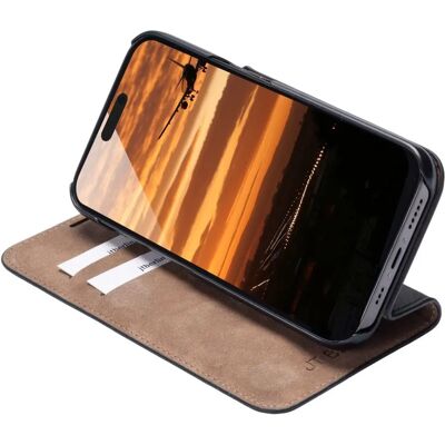 JT Berlin Echt leren BookCase Tegel - Telefoonhoesje voor iPhone 16 Pro JT Berlin Echt leren BookCase Tegel - Telefoonhoesje voor iPhone 16 Pro