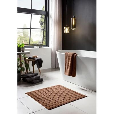 Delia Cognac Baumwoll-Badematte - Badteppich Delia Cognac Baumwoll-Badematte - Badteppich