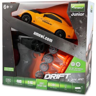 Amewi 21106 Voiture de sport RC 1:24 Jaune - Voiture Amewi 21106 Voiture de sport RC 1:24 Jaune - Voiture