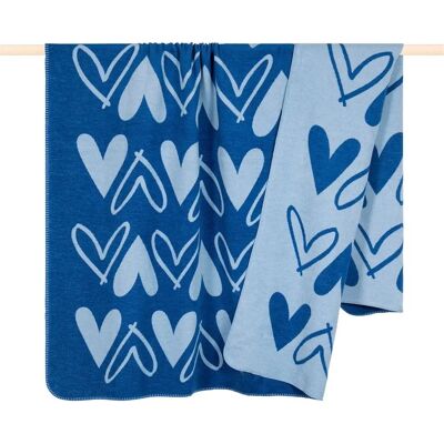 PAD - Heart - blau - 150x200 - Throw blanket PAD - Heart - blau - 150x200 - Throw blanket
