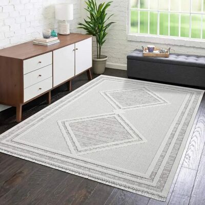 CARPET CITY LINDO 8853 Beiger Fransen-Teppich - Teppich CARPET CITY LINDO 8853 Beiger Fransen-Teppich - Teppich
