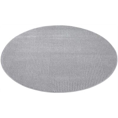 CARPET CITY FLAIR177 - Rundgrauer Teppich für Wohnzimmer CARPET CITY FLAIR177 - Rundgrauer Teppich für Wohnzimmer
