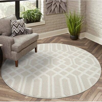 Carpet City Flair138 Beiger runder Teppich - Teppich Carpet City Flair138 Beiger runder Teppich - Teppich