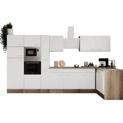 Respekta Oliver Küchen-Set - Weiß & Eiche Nachbildung - 370cm Respekta Oliver Küchen-Set - Weiß & Eiche Nachbildung - 370cm
