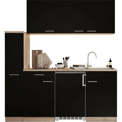 Respekta Luis Küchen Set - 180x200cm, Schwarz, E-Grade Geräte Respekta Luis Küchen Set - 180x200cm, Schwarz, E-Grade Geräte