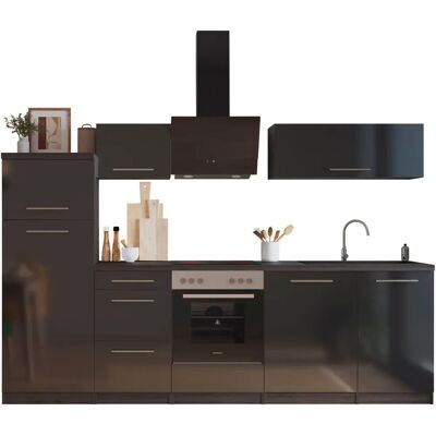Respekta Amanda Küche - Modern Schwarz & Grau - 280cm Respekta Amanda Küche - Modern Schwarz & Grau - 280cm