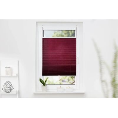K-home Klemmfix Pisa - Bordeaux Crushed Plissee - Fenstervorhang K-home Klemmfix Pisa - Bordeaux Crushed Plissee - Fenstervorhang