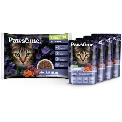 Pawsome Adult - Mokre jedzenie dla kotów - Jagnięcina - 8x85g - Pełnoporcjowe Pawsome Adult - Mokre jedzenie dla kotów - Jagnięcina - 8x85g - Pełnoporcjowe