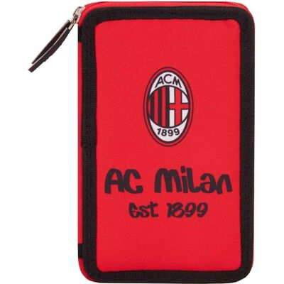 AC Milan Federmäppchen - Unisex - Schwarz/Rot - 3 Reißverschlüsse AC Milan Federmäppchen - Unisex - Schwarz/Rot - 3 Reißverschlüsse