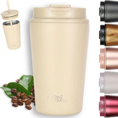 Milu Reisetasse beige - Doppelwandige Vakuumisolierung - 0,4L Milu Reisetasse beige - Doppelwandige Vakuumisolierung - 0,4L