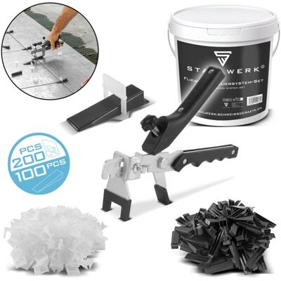 STAHLWERK - STAHLWERK Fliesen-Nivellier-Set - 2 mm Fugen STAHLWERK - STAHLWERK Fliesen-Nivellier-Set - 2 mm Fugen