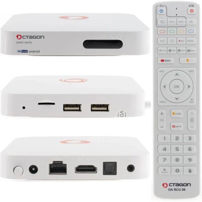 Octagon Weiß 4K Android TV IP OTT Bluetooth 5.1 Octagon Weiß 4K Android TV IP OTT Bluetooth 5.1