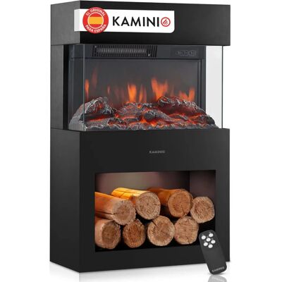 Cheminée électrique Kaminio Henri - Effet de flammes 3D, télécommande, noir - Décoration chauffage - Publicité Cheminée électrique Kaminio Henri - Effet de flammes 3D, télécommande, noir - Décoration chauffage - Publicité