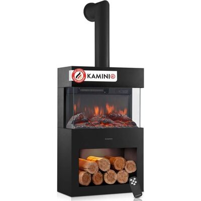 Kaminio Elektrische Kamin Henri - 3D-Flammeneffekt, Einstellbare Helligkeit - Heizung Kaminio Elektrische Kamin Henri - 3D-Flammeneffekt, Einstellbare Helligkeit - Heizung