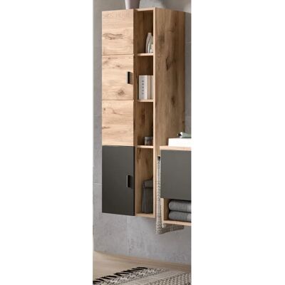 Inn.Furn Nox Eiche und grau Midischrank - Badezimmer Midischrank Inn.Furn Nox Eiche und grau Midischrank - Badezimmer Midischrank